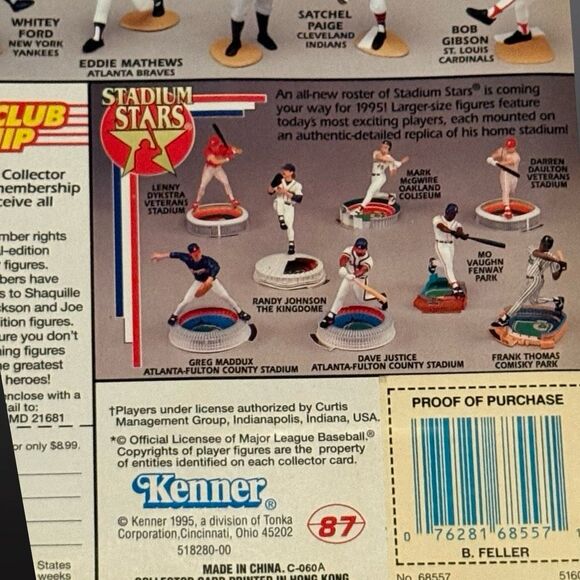 1995 Bob Feller MLB Cooperstown Collection Starting Lineup Figure Sealed On Card - Picture 5 of 5